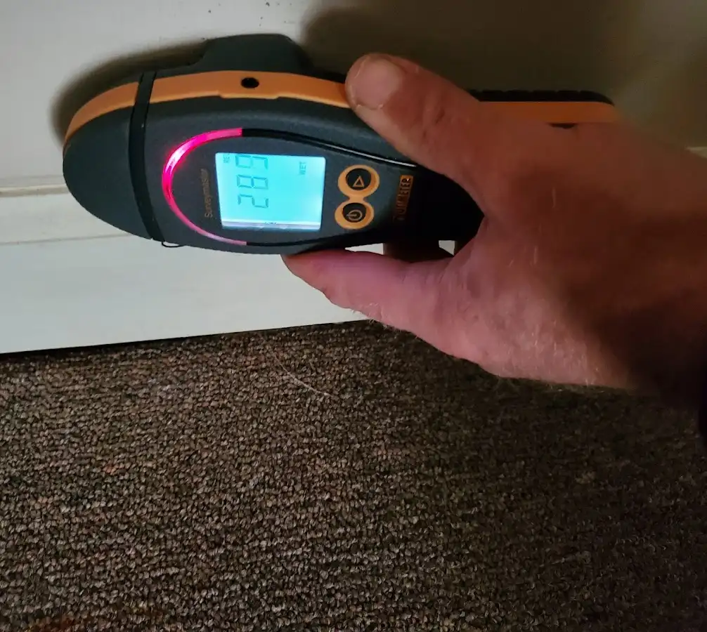Moisture detection at baseboard during Sewage Cleanup & Sanitation in Port St. Lucie